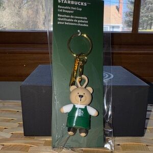 Starbucks Bear Keychain with Green Apron